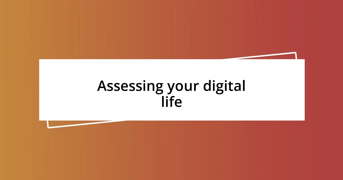 Assessing your digital life